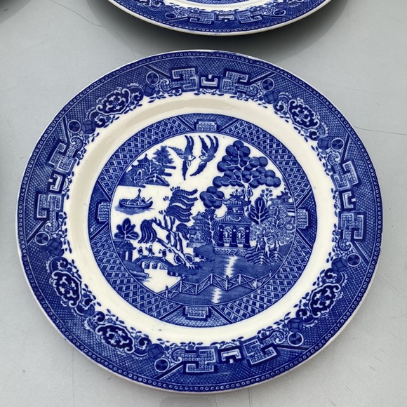 Willow Solian Ware Soho Pottery LTD 9.75” Dinner Plates - Picture 2 of 12